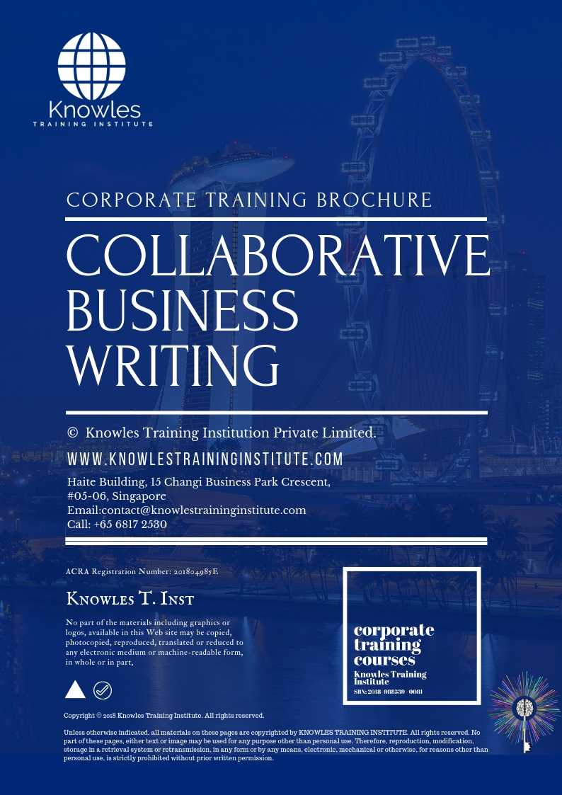 Collaborative Business Writing Course in India Brochure
