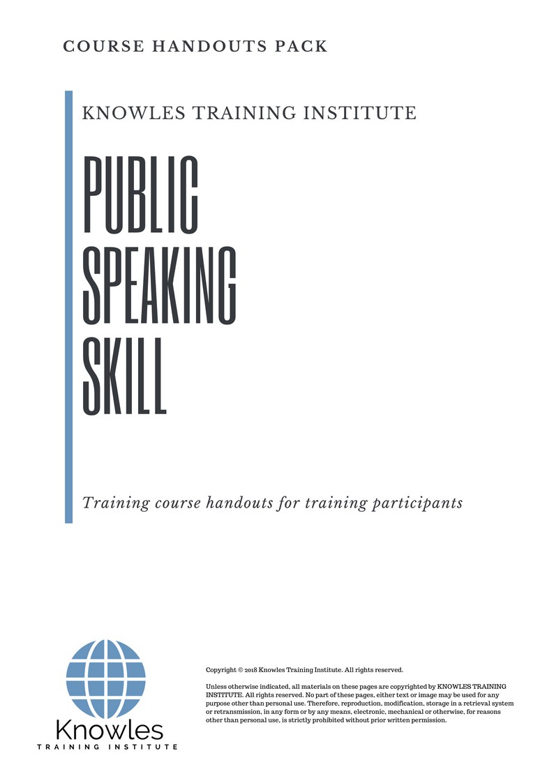 Course Handout For Public Speaking Skill in India