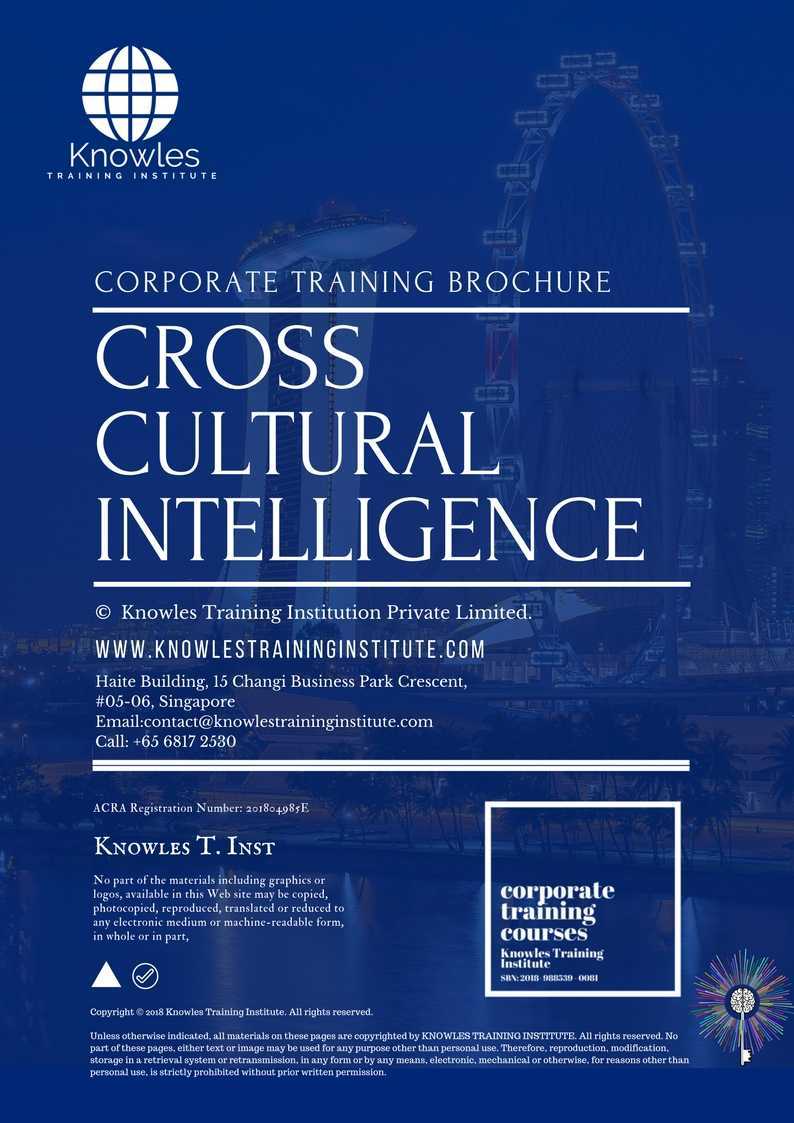 Cross Cultural Intelligence Training Course in India Brochure