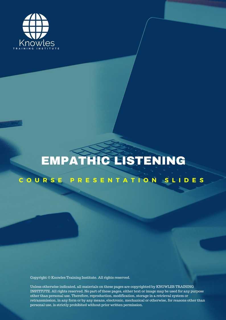 Empathic Listening Training Course in India Presentation Slides