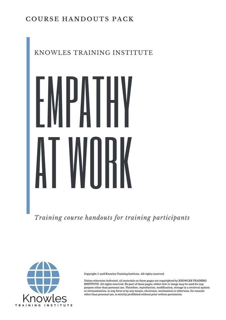 Empathy At Work Training Course in India Handouts