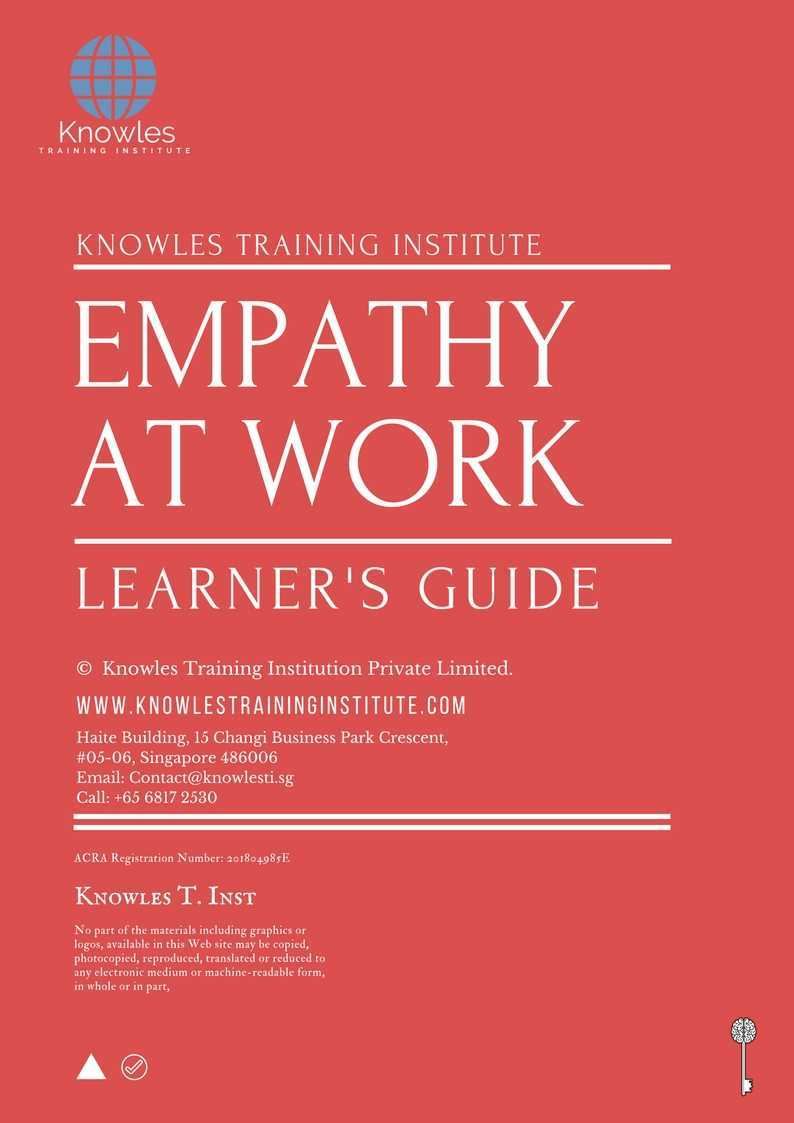 Empathy At Work Training Course in India Learner’s Guide