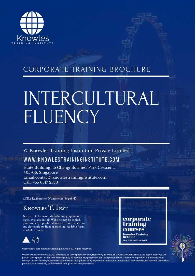 Intercultural Fluency Training Course in India Brochure
