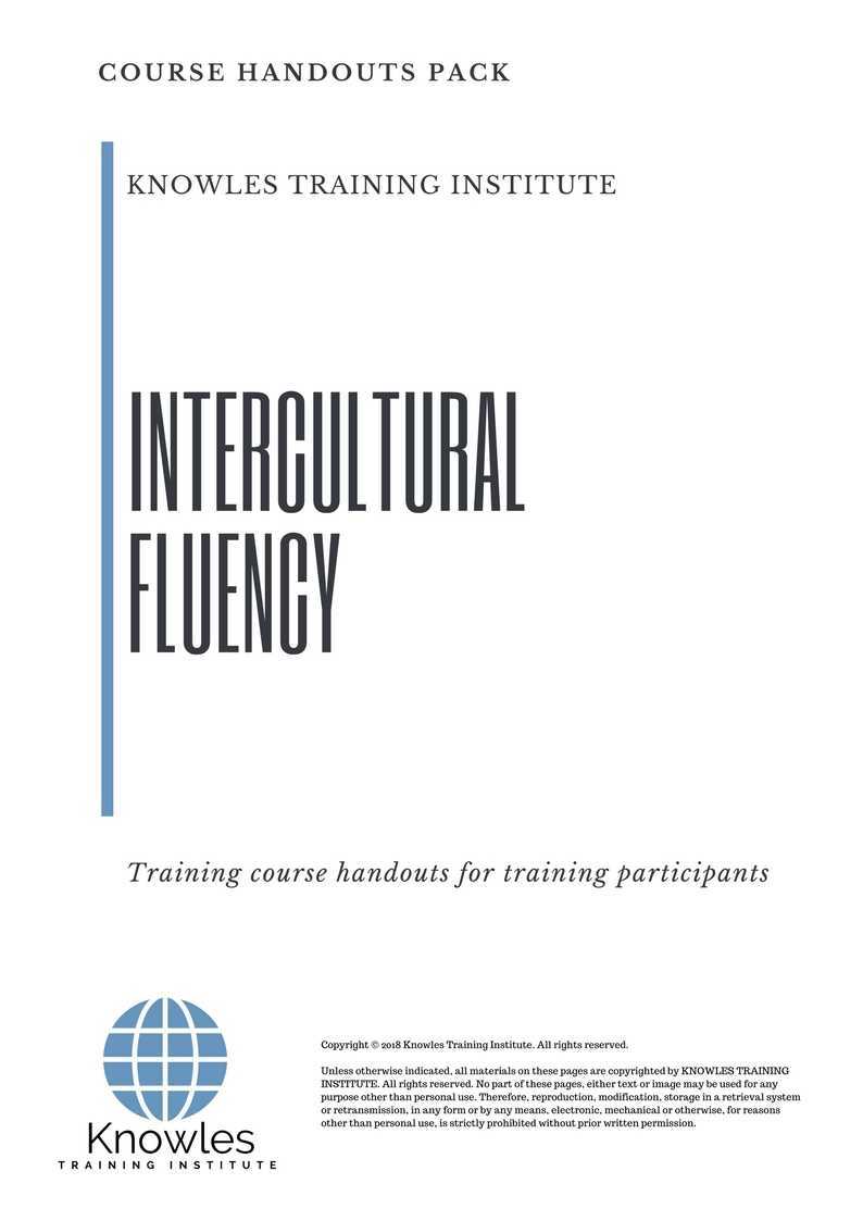 Intercultural Fluency Training Course in India Handouts