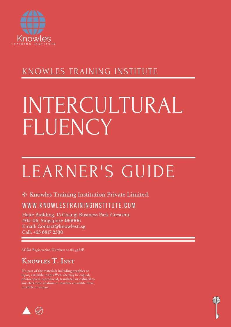 Intercultural Fluency Training Course in India Learner’s Guide