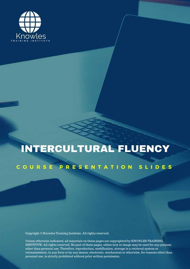 Intercultural Fluency Training Course in India Presentation Slides