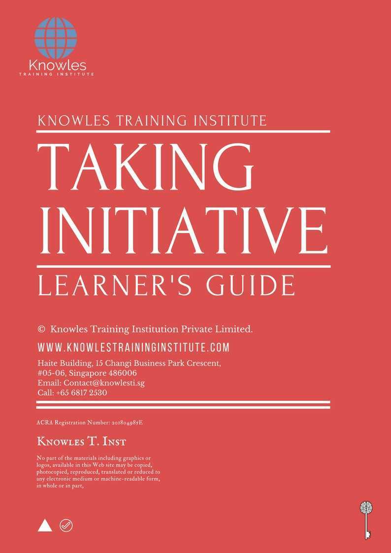 Taking Initiative Training Course in India Learner’s Guide