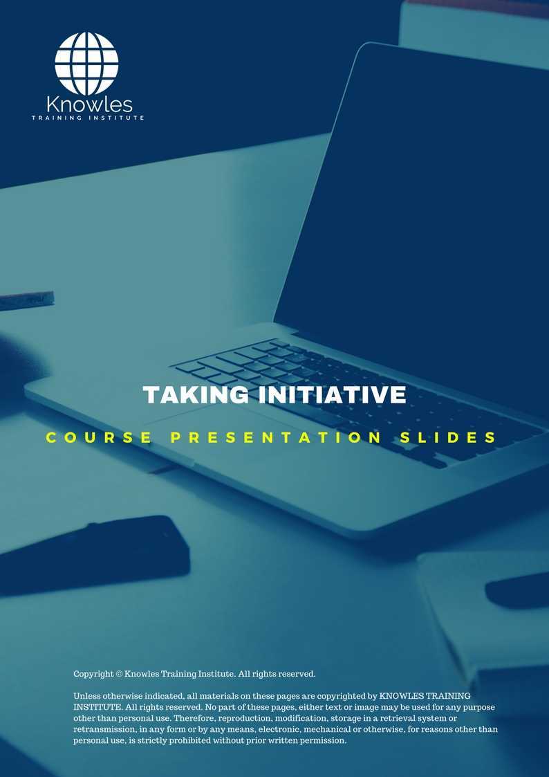 Taking Initiative Training Course in India Presentation Slides