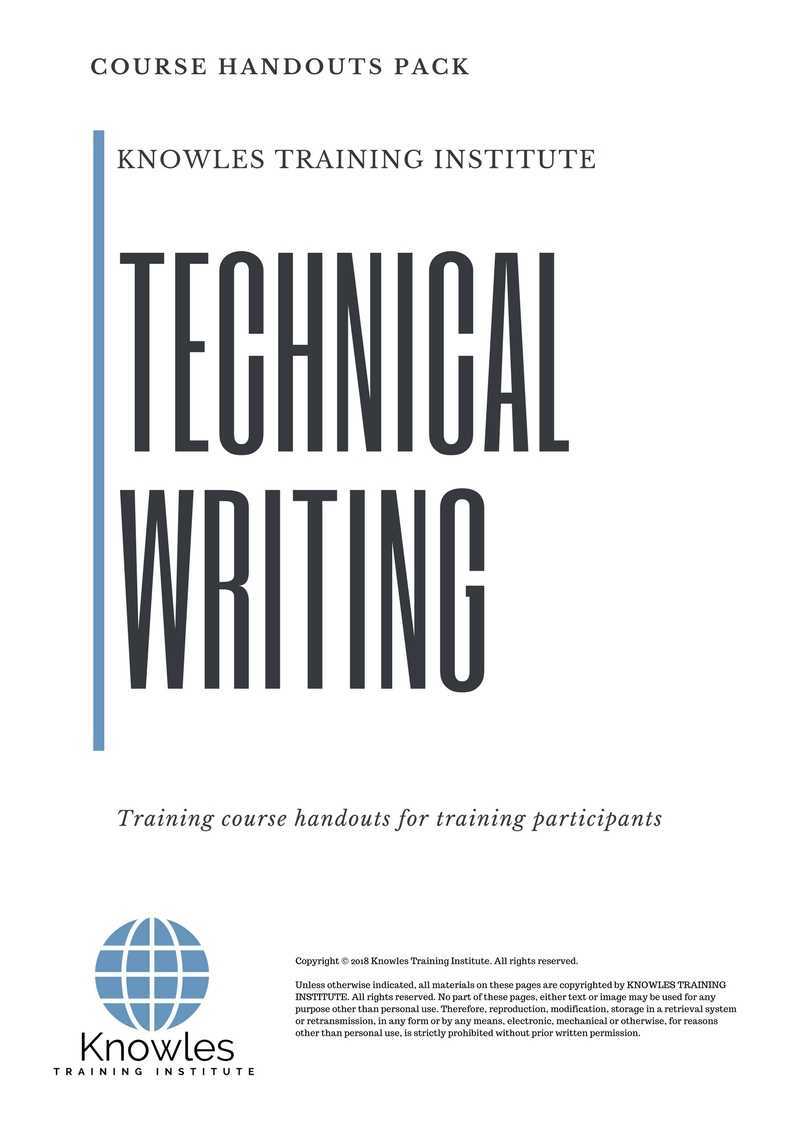 Technical Writing Training Course in India Handouts