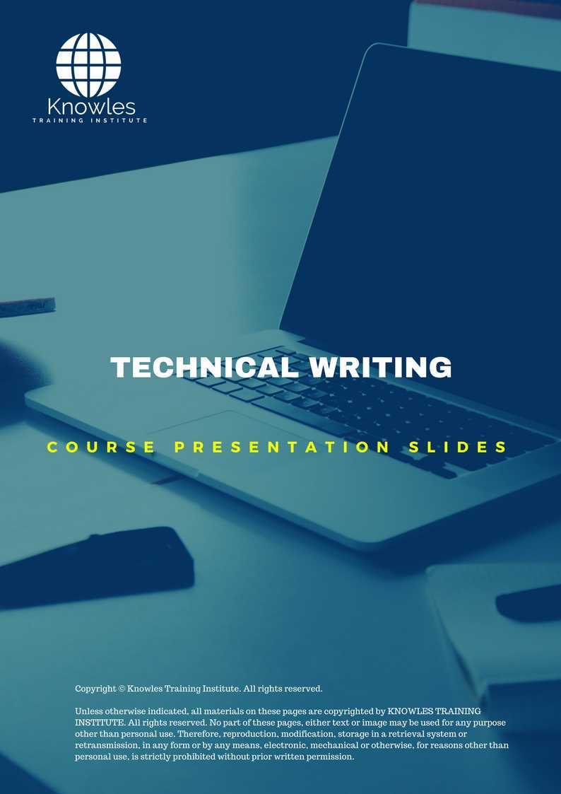 Technical Writing Training Course in India Presentation Slides