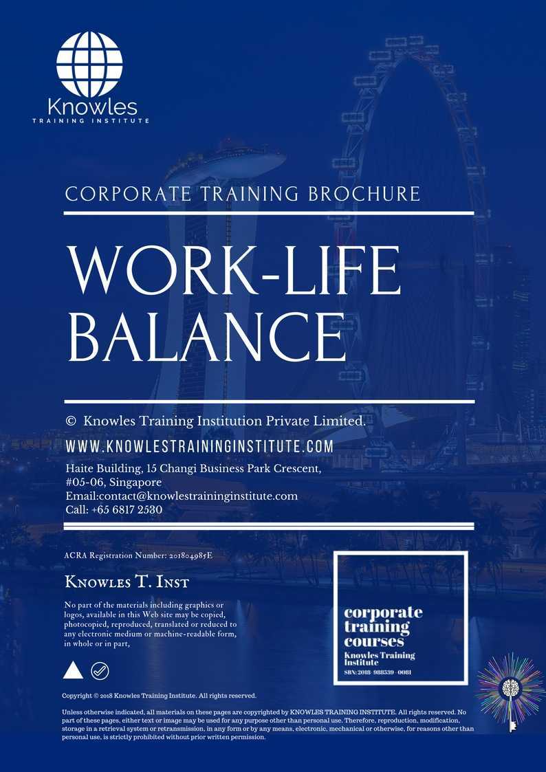 Work-Life Balance Training Course in India Brochure
