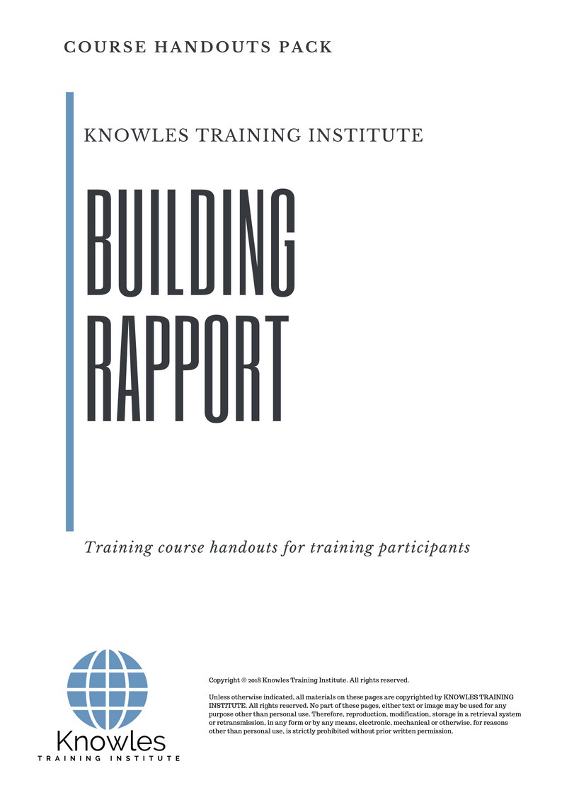 Course Handouts For Building Rapport Course in India