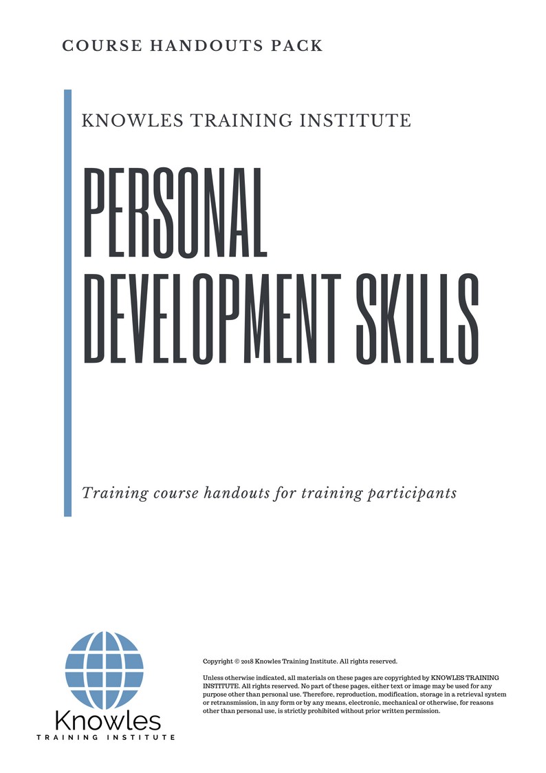 Course Handouts For Personal Development Skills Training Course in India