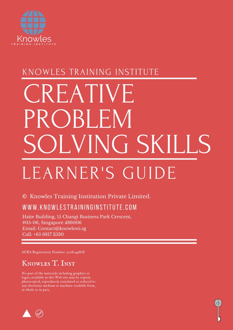 Creative Problem Solving Skills Training Course in India Learner’s Guide