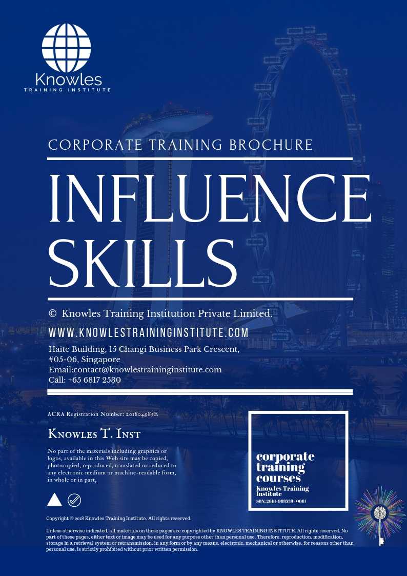Influence Skills Course in India Brochure