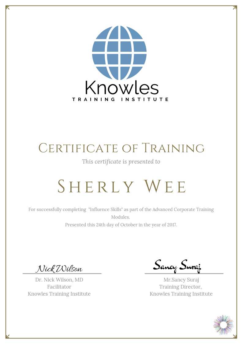 Influence Skills Course in India Certificate