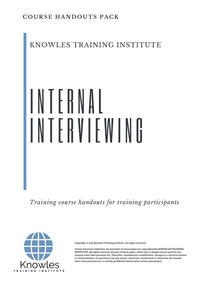 Internal Interviewing Training Course in India Handouts