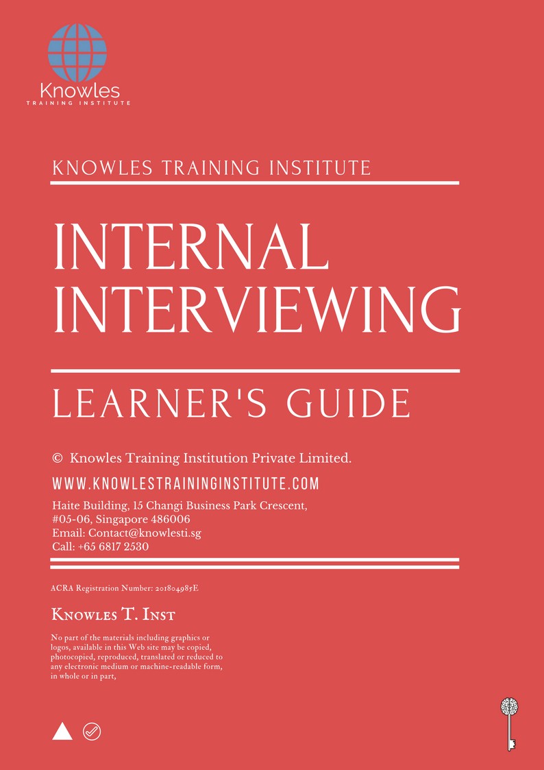 Internal Interviewing Training Course in India Learner’s Guide