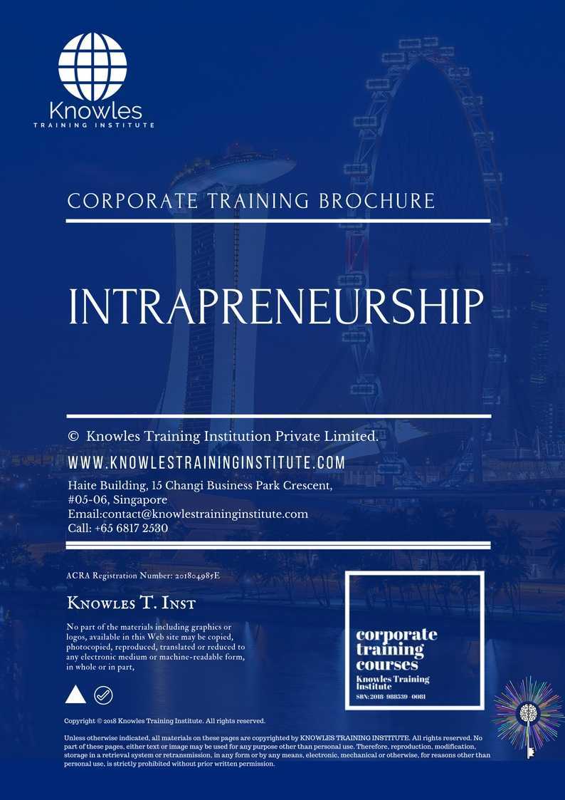 Intrapreneurship Training Course in India Brochure