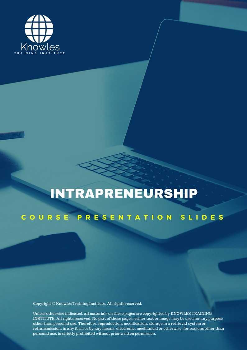 Intrapreneurship Training Course in India Presentation Slides