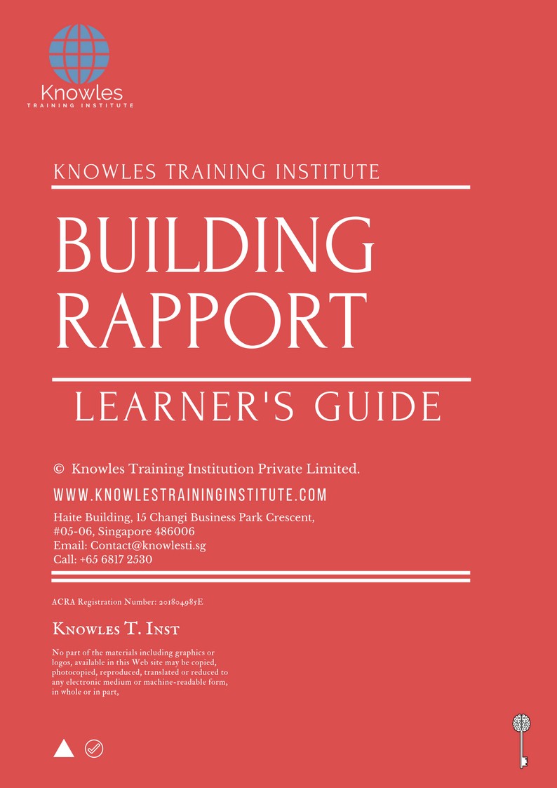 Learner’s Guide For Building Rapport Training Course in India
