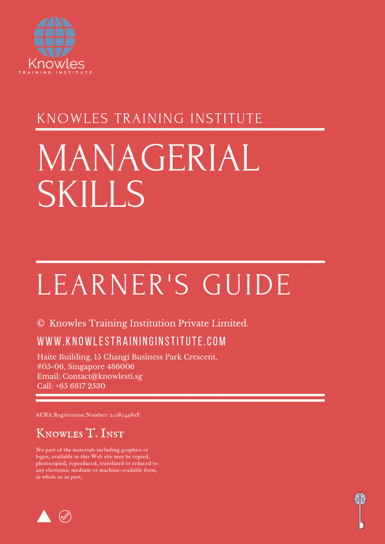 Managerial Skills Training Course in India Learner’s Guide