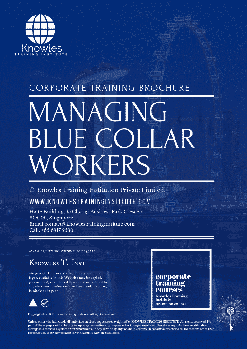 Managing Blue Collar Workers Course in India Brochure
