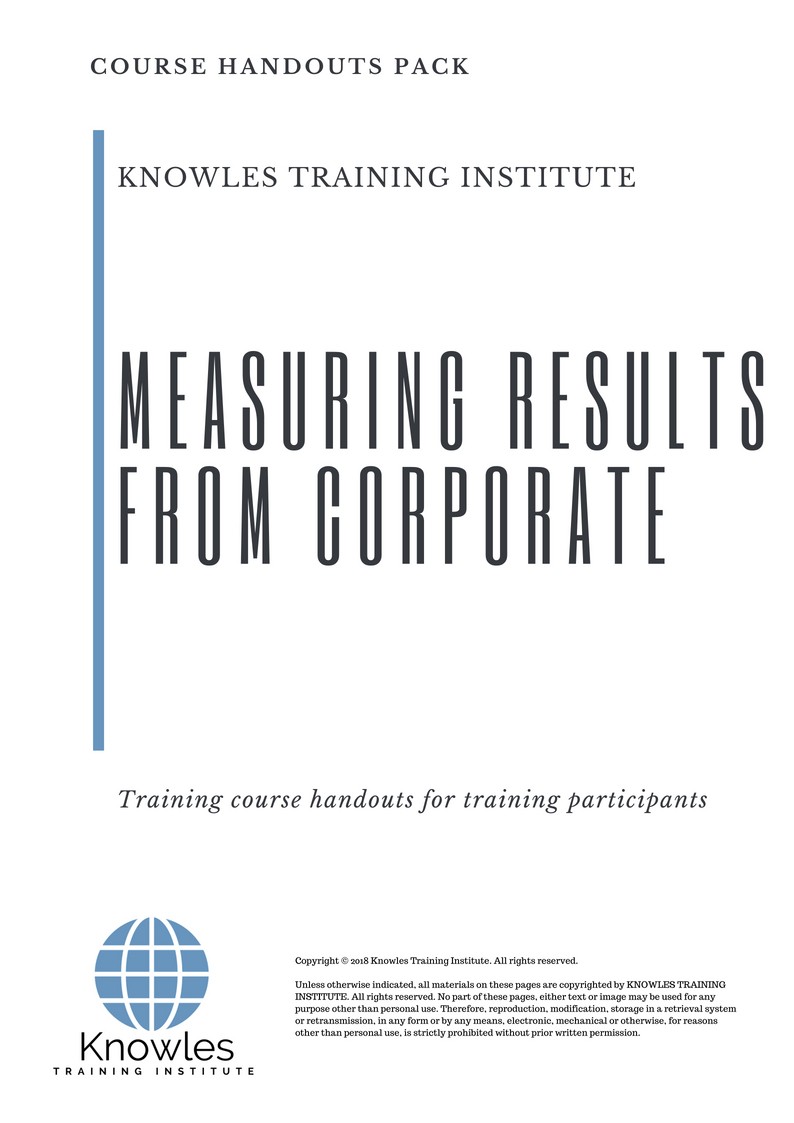 Measuring Results From Corporate Course in India Handouts