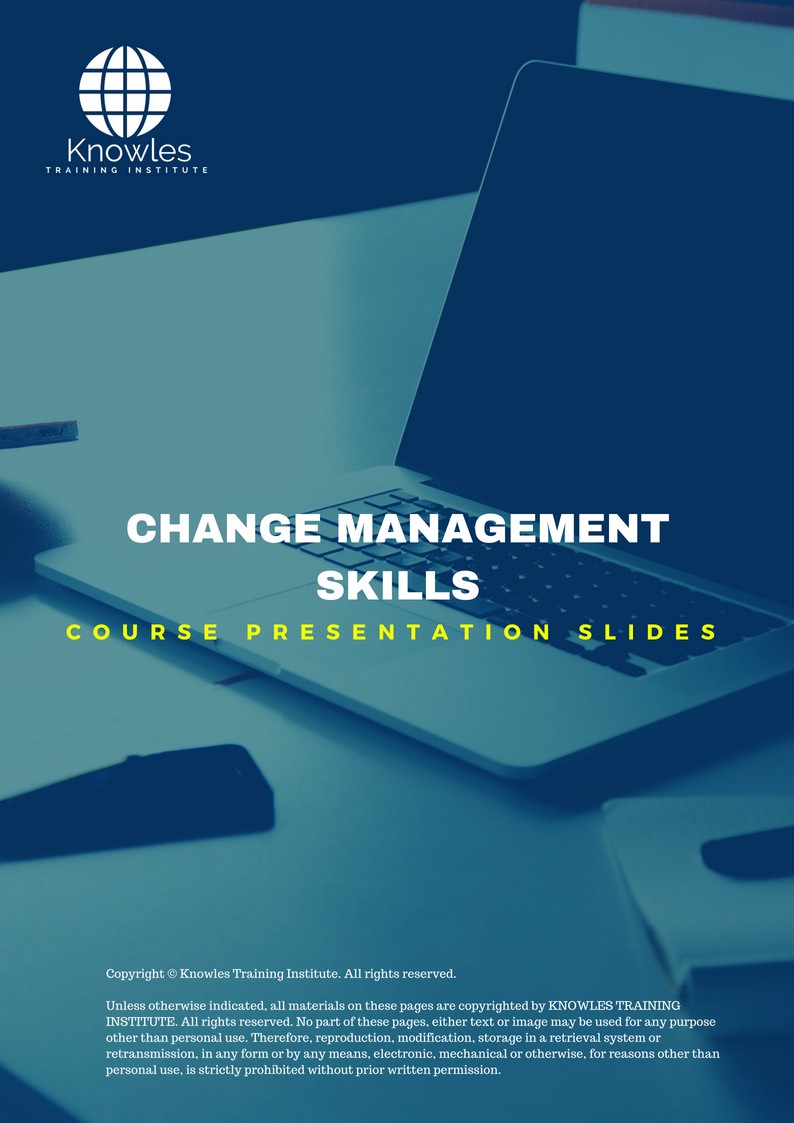PPT Slides Used During Course For Change Management Skills Training Course in India