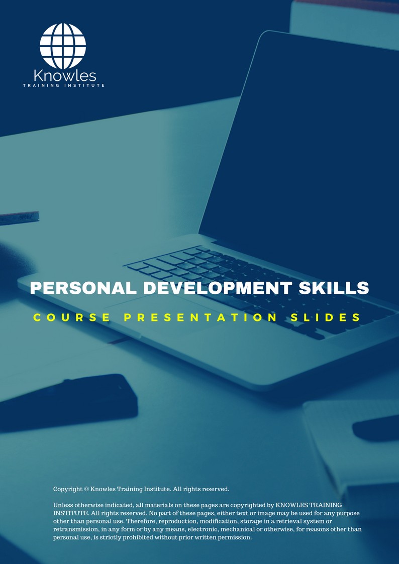 PPT Slides Used During Course For Personal Development Skills Training Course in India