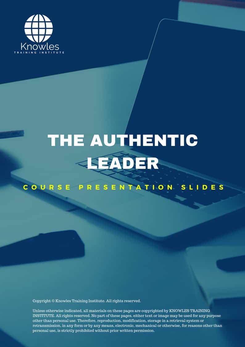 The Authentic Leader Training Course in India Presentation Slides