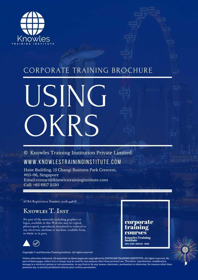 Using Okrs Training Course in India Brochure